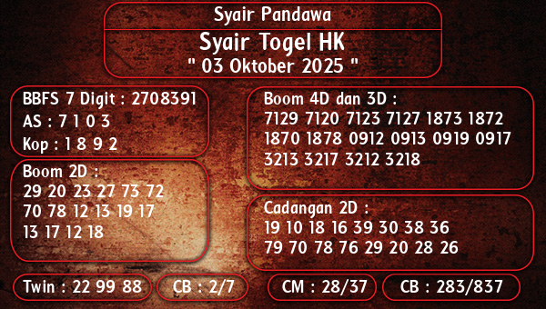 Syair Pandawa - Syair Togel HK